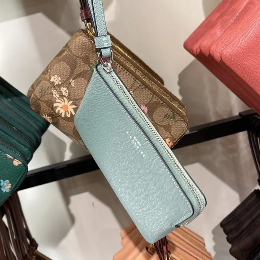 Coach Corner Zip Wristlet Leather NWT
